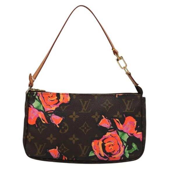 LOUIS VUITTON Monogram Rose Pochette Accessoires Pouch M48615 LV Auth BA143A - Picture 1 of 15